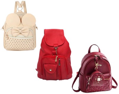 QUASHIMI COLLECTION BP-24-crm-2in1+red-cmra+mron-kachua-pithu-cmbo 6 L Backpack(White, Red, Maroon)