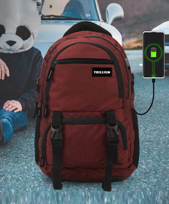 Trillium For College Bag/School Bag/For Unisex With USB Port And Rain Cover (1001) 40 L Laptop Backpack(Maroon)