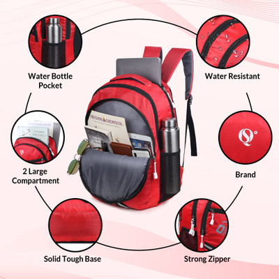 SQ BAGS Medium Light Weight Trendy School & College Bag Unisex Casual Waterproof 35 L Laptop Backpack(Red)
