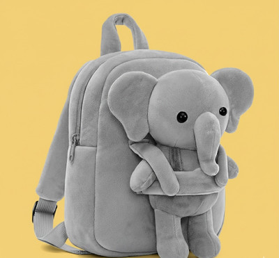 UDHNA Toddler Elephant Plush Backpack – Perfect Gift for Boys & Girls 12 L Backpack(Grey)