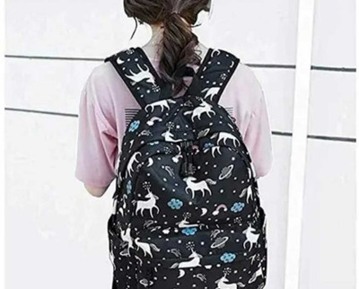Radhe Black Unicorn Bag 2 L Backpack(Black)