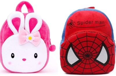 JBJ Spiderman rabbit kids school bag 10 L Trolley Backpack(Red)