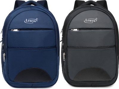 LEWYN Casual Waterproof Spacy Unisex Bags For Office/School/College/Business Travel 32 L Laptop Backpack(Black, Blue)
