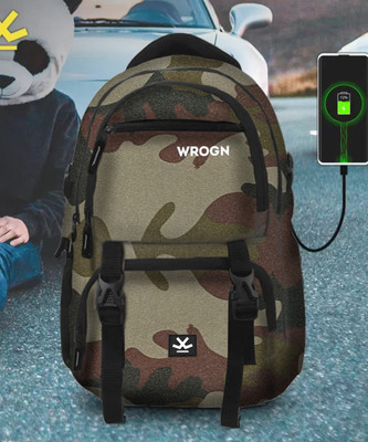 WROGN ASPHER Unisex With USB port and Rain cover 40 L Laptop Backpack(Camouflage)