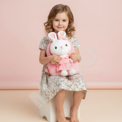 MOSU Soft Plush Cartoon Kids School Bag Boys & Girls (1–6 Yrs) Nursery, UKG, NKG 10 L Backpack(Pink)