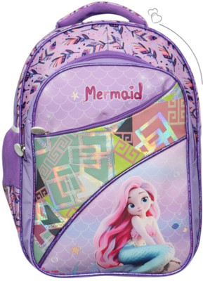 Stryker Little Mermaid 3D Embossed Bag for Kids | NUR/LKG/UKG/1ST CLASS 35 L Backpack(Purple)