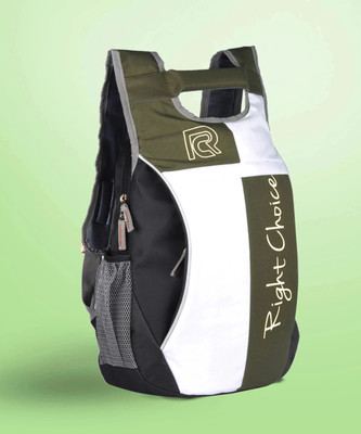 RIGHT CHOICE (2236) Black mehndi green Wihte stylish tuff quality college school casual bag boy & girl 20 L Backpack(Green, White)