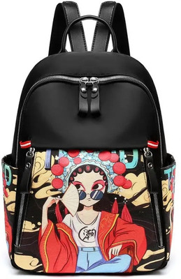MEBRICS TRIDE CARTOON PRINT 18 L Backpack(Black)