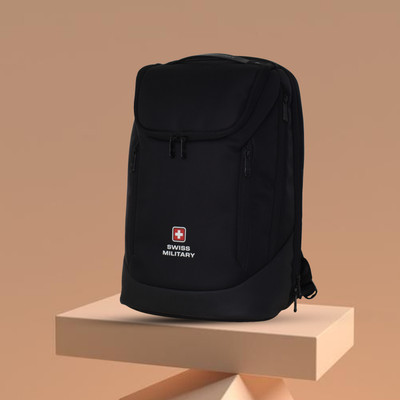 SWISS MILITARY COCOON Laptop Backpack with USB & Type-C Charging Port 21 L Laptop Backpack(Black)