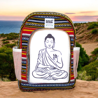 Gau Sudh Colorful Tribal Versatile Canvas Daypack for Everyday Use Laptop Bag 5 L Laptop Backpack(Multicolor)