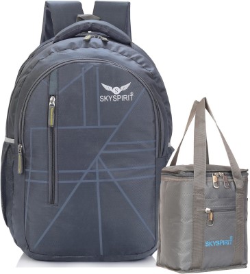 sky spirit Large 35L Backpack With Lunch bag for Office,Collge,Travel,School ,Combo Offer 35 L Laptop Backpack(Grey)