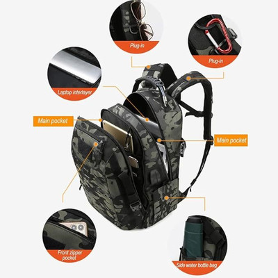 XPEDITION XPERTS Tactical Backpack Military Outdoor Backpack Luggage for Hiking Camping TAC-8822 25 L Backpack(Black)