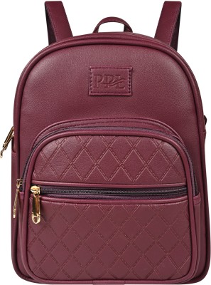 Pramadda Pure Luxury Small vegan leather backpack for women girls college office travel bags 9 L Backpack(Purple)