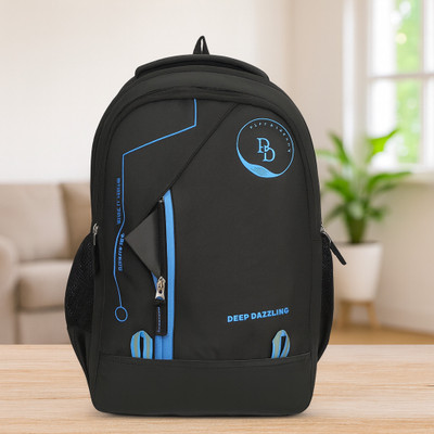 DEEP DAZZLING Travel / School /Collage / Office And Multipurpose Bag Reflective Strip 30 L Laptop Backpack(Black, Blue)
