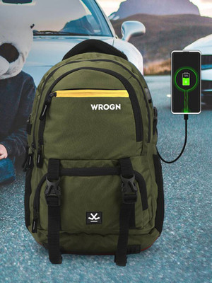 WROGN Unisex with USB Port and Rain Cover 40 L Laptop Backpack(Green)