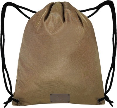DEEYA Polyester Travel Drawstring Backpack Unisex Sack Cinch Bag For Gym Sports Beach 8.5 L Backpack(Khaki)