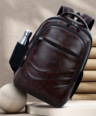 jir fashion For Men and Women Vegan Leather School College Bag 30 L Laptop Backpack(Brown)