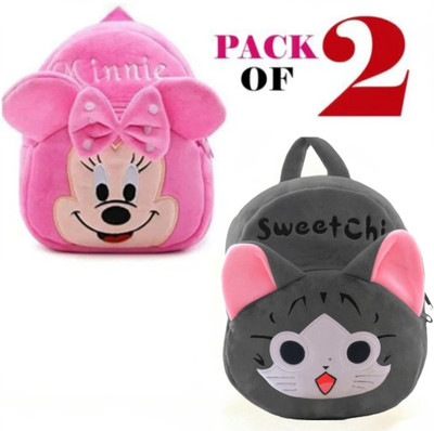 PRMart Kids School bag Super Quality school/ picknic/tution/travel bag 12 L Backpack(Pink, Grey)