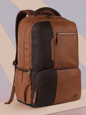 Gear Vintage 2 Anti Theft Faux Leather 31 L Laptop Backpack(Tan)