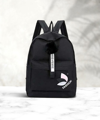 Nidhi Medium 25 L Laptop Backpack College Backpack For Women 25 L Backpack(Black)