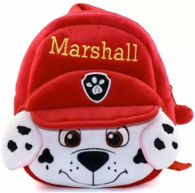 AMANVANI Kids School Bag Marshall Soft Plush Cartoon Baby Boys/Girls 11 L Backpack(Red, White)