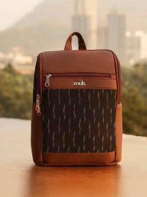 ZOUK Ikat GreRed Amalia Daypack 10.6 L Laptop Backpack(Black)