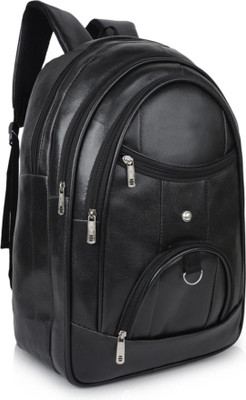 CRS CREATIVE Vegan Leather Casual Backpack for Office/School/College/Business 35 L Laptop Backpack(Black)