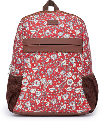 ZOUK Chittoor Red Kalamkari Classic Backpack 18 L Laptop Backpack(Red)
