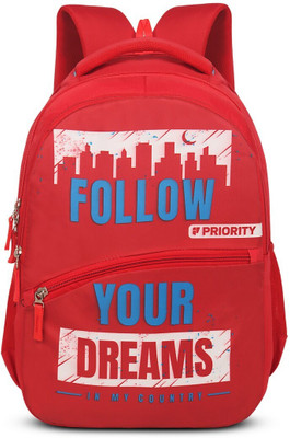 Priority Polyester Magnet 003 Printed College 30 L Backpack(Red)