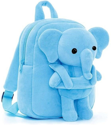 UDHNA Cute Elephant Soft Plush Backpack for Kids 12 L Backpack(Blue)