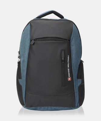 SWISS MILITARY with Rain Cover 26 L Laptop Backpack(Blue, Black)