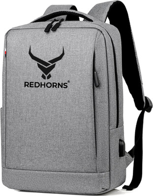 REDHORNS With 15.6 Inch Sleeve Oxford Fabric Laptop Backpack For Men, Women With USB Port 30 L Laptop Backpack(Grey)