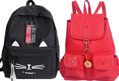 khatushyam collection A_BLK__CAT__1 A & RED-4PKT-BACKPACK-SINGLE_abc 30 L Backpack(Black, Red)
