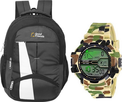 Capitalpoint for Boys Girls/Office School College Students,Digital Watches Combo 35 L Backpack(Grey)