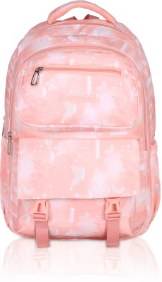 WALSON Collage Standard Backpack For Boys and Girls | Water Resistant 30 L Backpack(Orange, Pink)