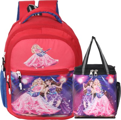 NAIVAA Barbie Cartoon School Bag Luxury Tiffin Bag Schoolbook/Lunch Bag Pack 2 Dailyuse 25 L Backpack(Multicolor)