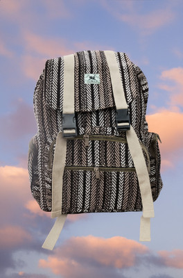 SWASTIKA Large 25L Cotton Canvas Backpack | Ethnic Style Bag for Men & Women 25 L Backpack(Purple)