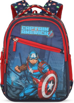 Priority 16 inch Hersheys 001 Marvel Captain America Printed Navy Blue 27 L Backpack(Blue)