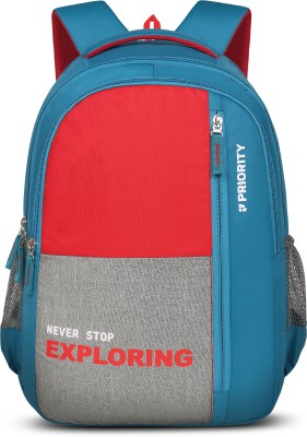 Priority Scholar 004 College Bag Sky Blue- Red 35 L Backpack(Multicolor)