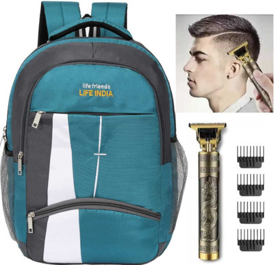 LIFE INDIA /Combo School Unisex Class 5th to 10th School + home use trimmer 30 L Laptop Backpack(Blue)