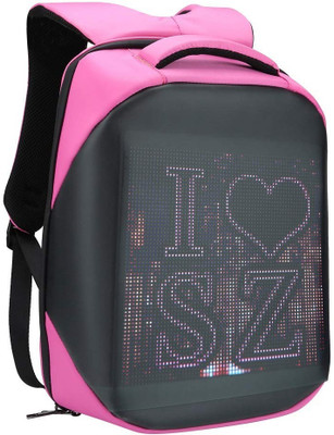 AutoPowerz Backpack With LED Color Screen Custom Display APP Operated Waterproof Bag 17 L Backpack(Pink)