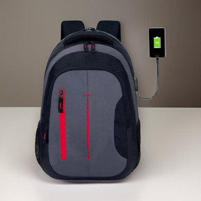 Shivra backpack for men backpack bags bagpack 34 L Laptop Backpack(Black, Grey)