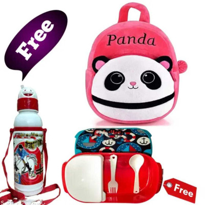 Harshika Traders PINK PANDA LUNCH BOX BOTTEL 10 L Backpack(Pink)