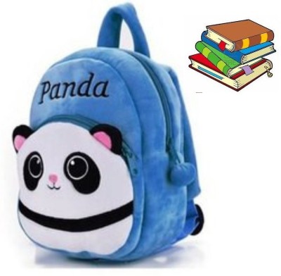 A Little Swag Kids School Bag Panda Soft Plush Cartoon Baby Boys/Girls Plush Bag 11 L Backpack(Blue)