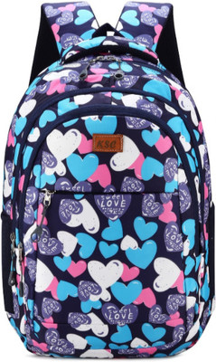 KHATU SALES COLLECTION 35 Liter Blue Heart Print School Bag for Kids | Spacious Lightweight Backpack 35 L Laptop Backpack(Blue)