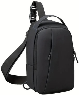 TS WITH TECHSUN Multi-functional Mens Crossbody Bag, Sport Sling Shoulder Bag, USB Charger Port 1 L Backpack(Black)