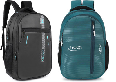LEWYN Premium Quality Collage/Office Casual Bag Waterproof With Rain Cover 40 L Laptop Backpack(Black, Green)