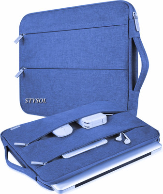 Stysol Handle Laptop Bag Waterproof Laptop Sleeve/Cover For Boys Waterproof Laptop Sleeve/Cover(Blue, 15.6 inch)