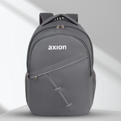 Axion Medium 25 L School College Laptop Backpack; Light Weight + Strong Zig Zag Stitch 25 L Backpack(Grey)