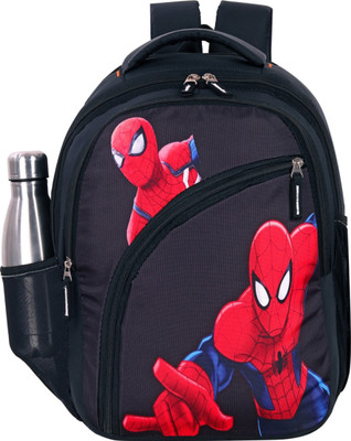 SKY SIXT4 Cartoon & Spider Print Kids Backpack Combo for Boys School Waterproof School Bag(Black, 25 L)